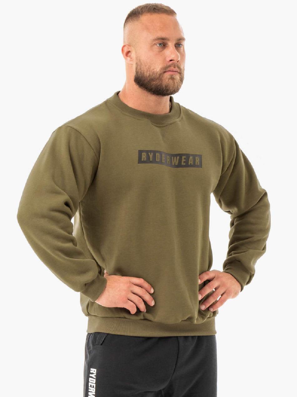 Khaki Men's Ryderwear Force Pullover Sweaters | 94JF38639