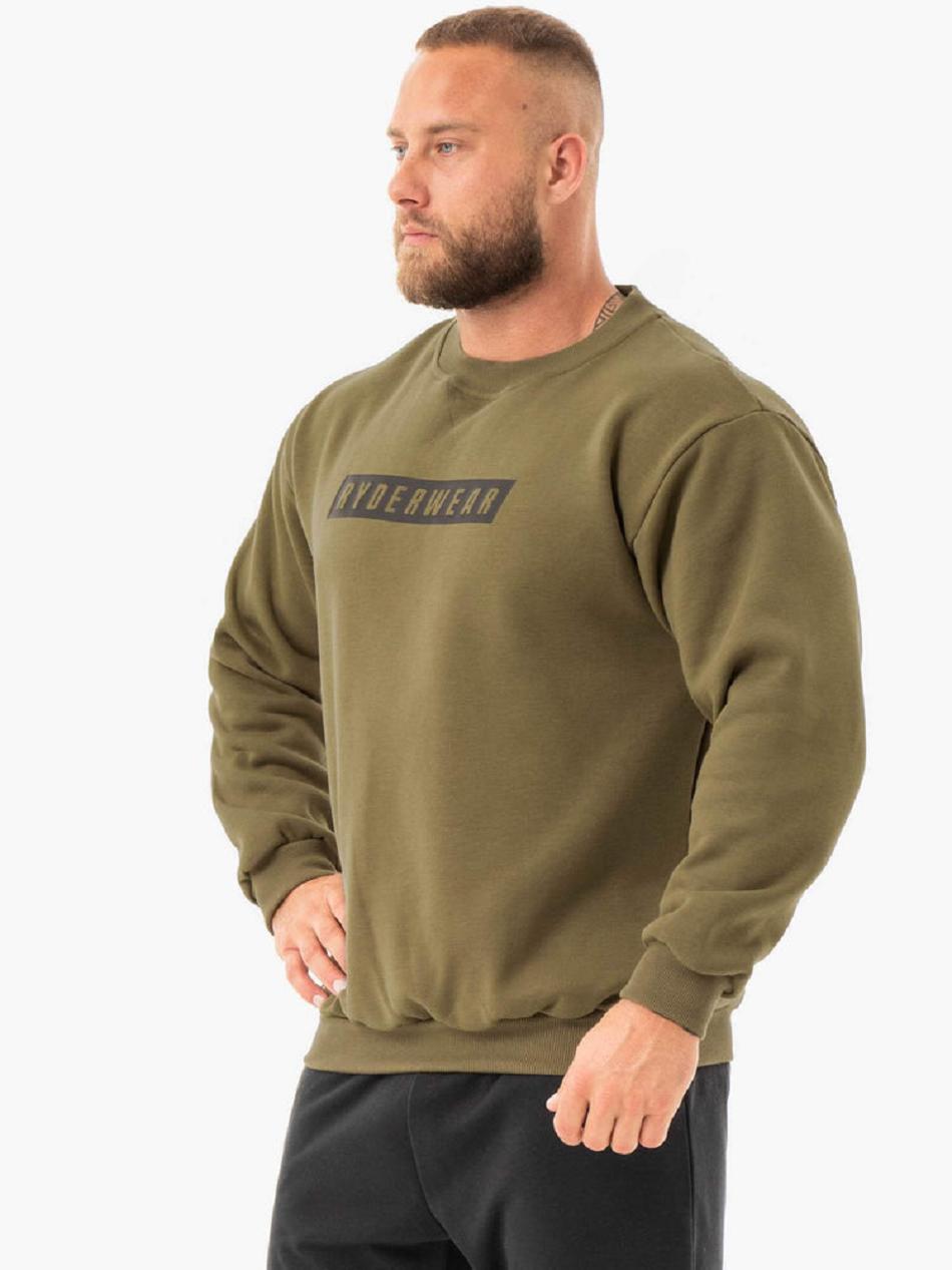 Khaki Men's Ryderwear Force Pullover Sweaters | 94JF38639