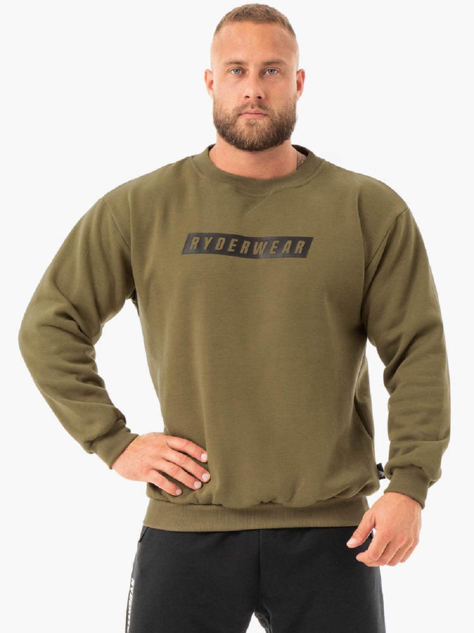 Khaki Men\'s Ryderwear Force Pullover Sweaters | 94JF38639