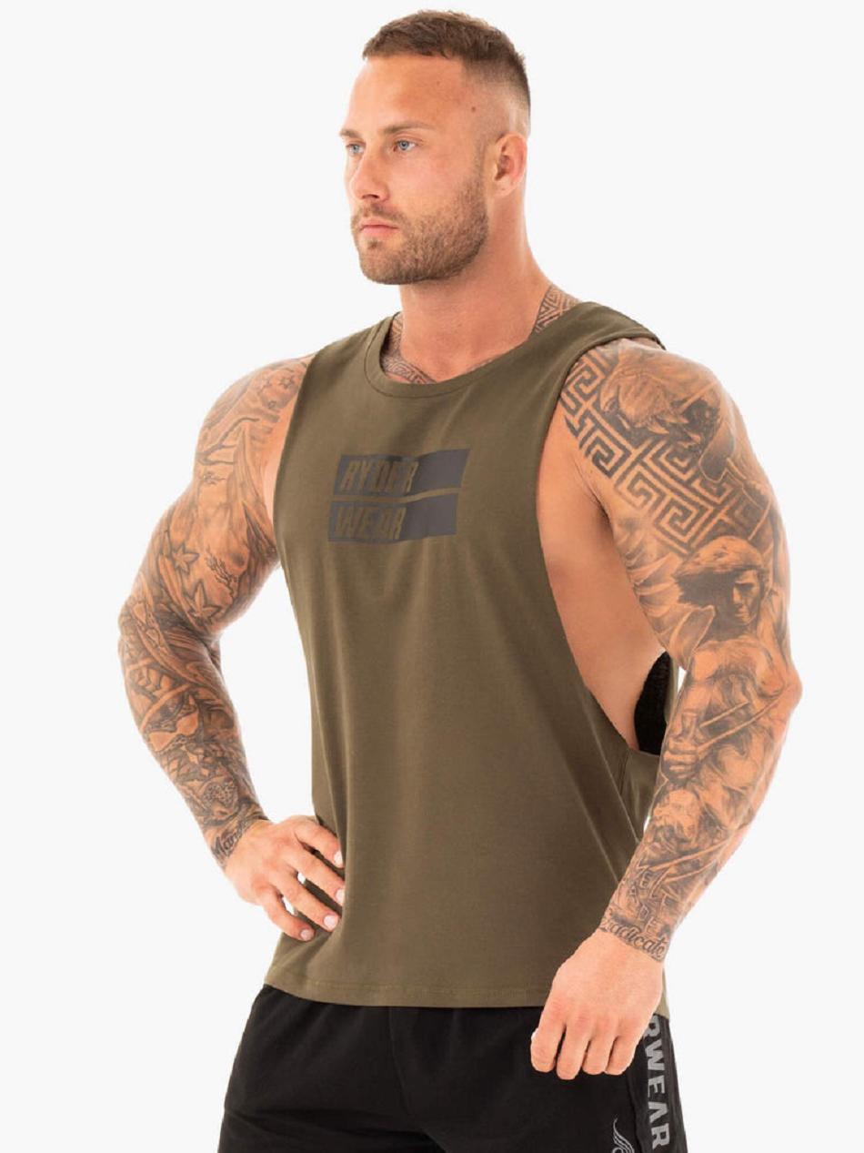 Khaki Men's Ryderwear Iron Baller Tank Top | 647Y71214