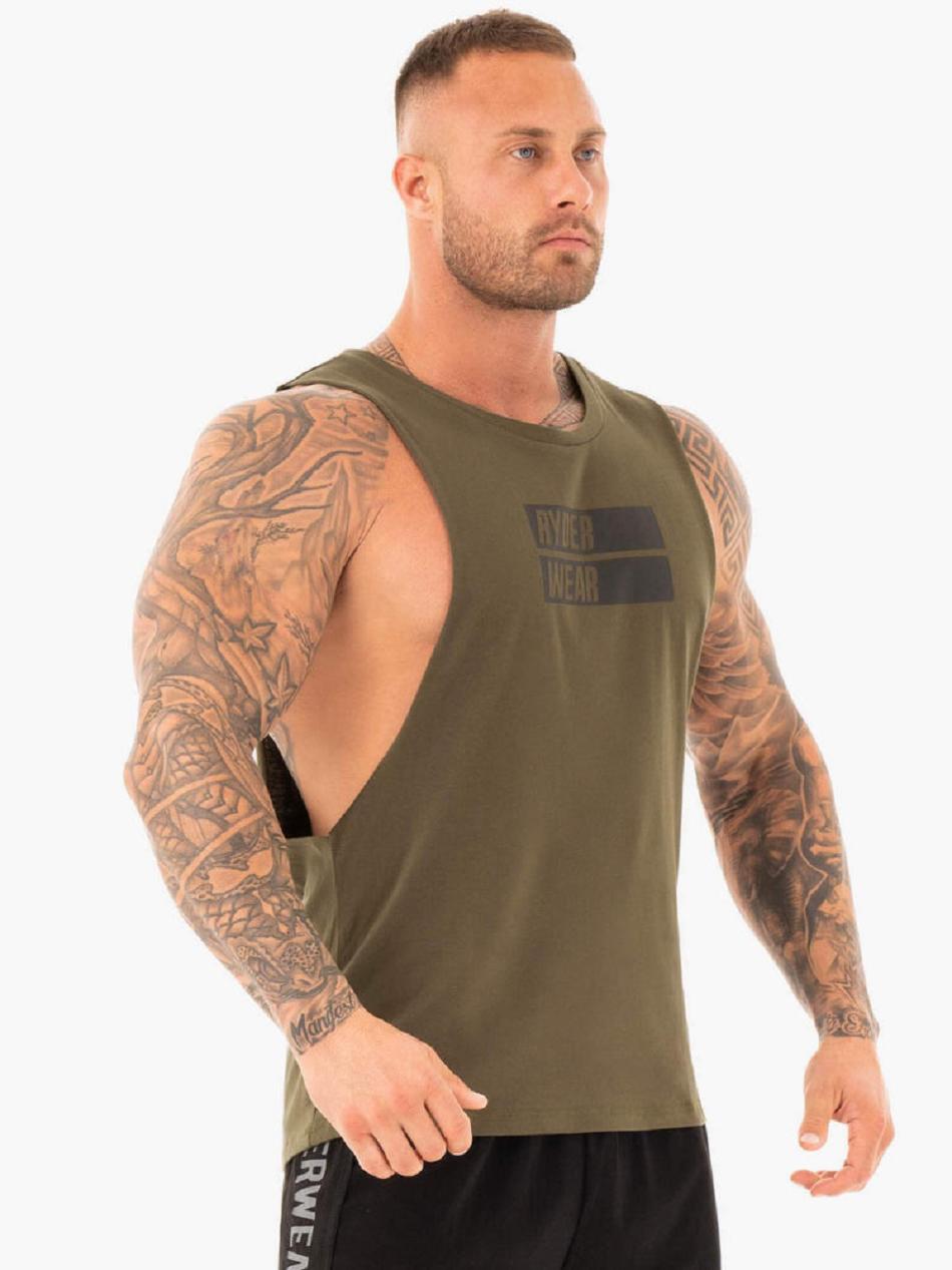 Khaki Men's Ryderwear Iron Baller Tank Top | 647Y71214