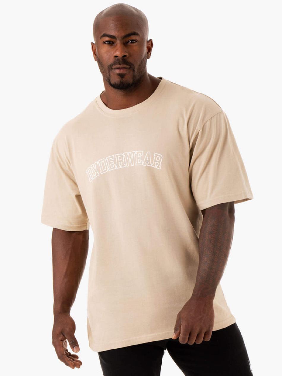 Khaki Men\'s Ryderwear Oversized T-shirt | FG86493