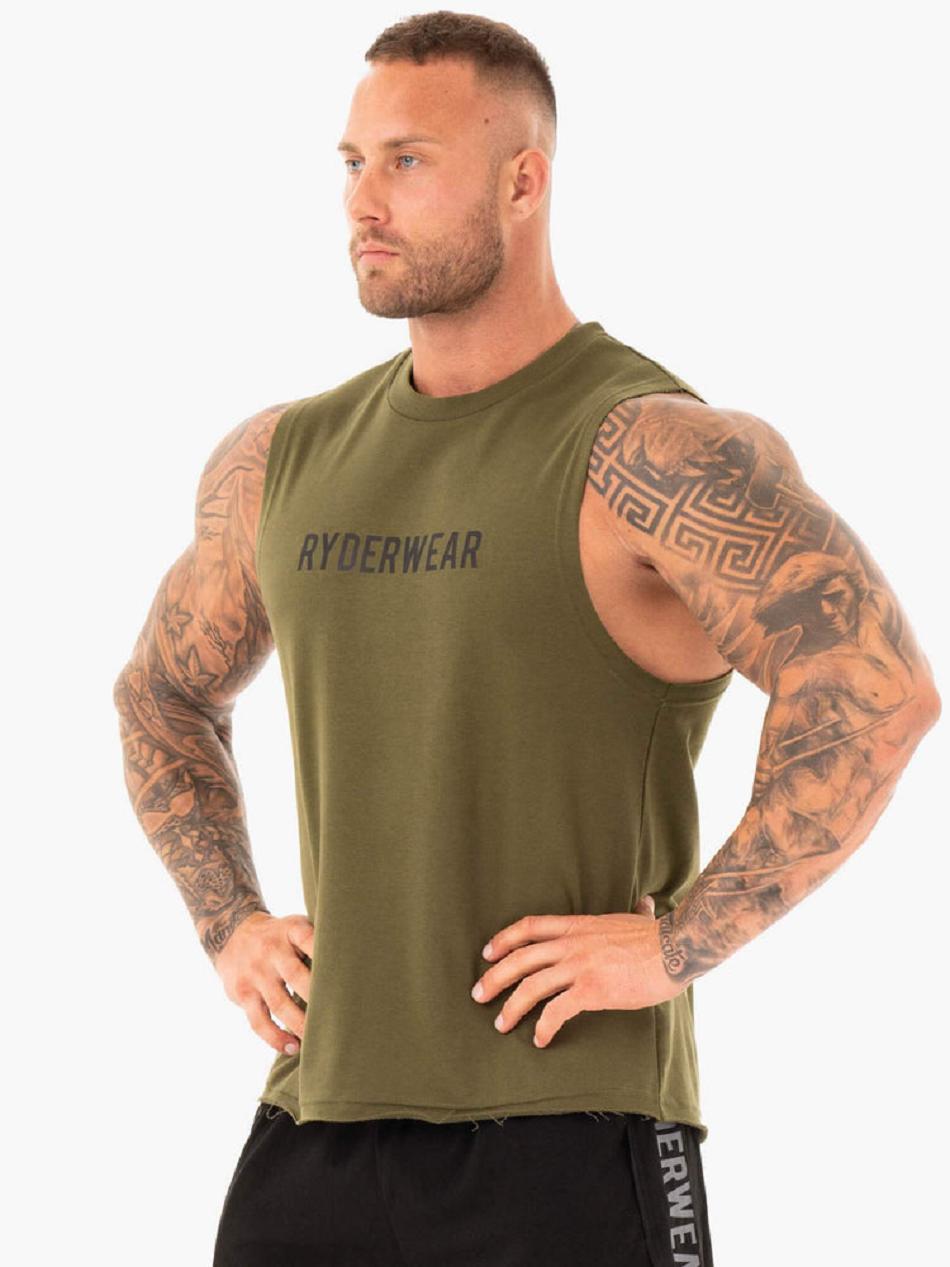 Khaki Men's Ryderwear Performance Baller Tanks | 84GA42685