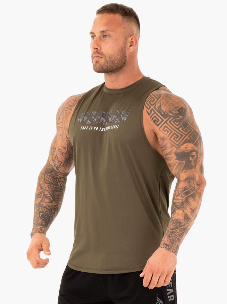 Khaki Men's Ryderwear Strength Baller Tanks | 131Y15701