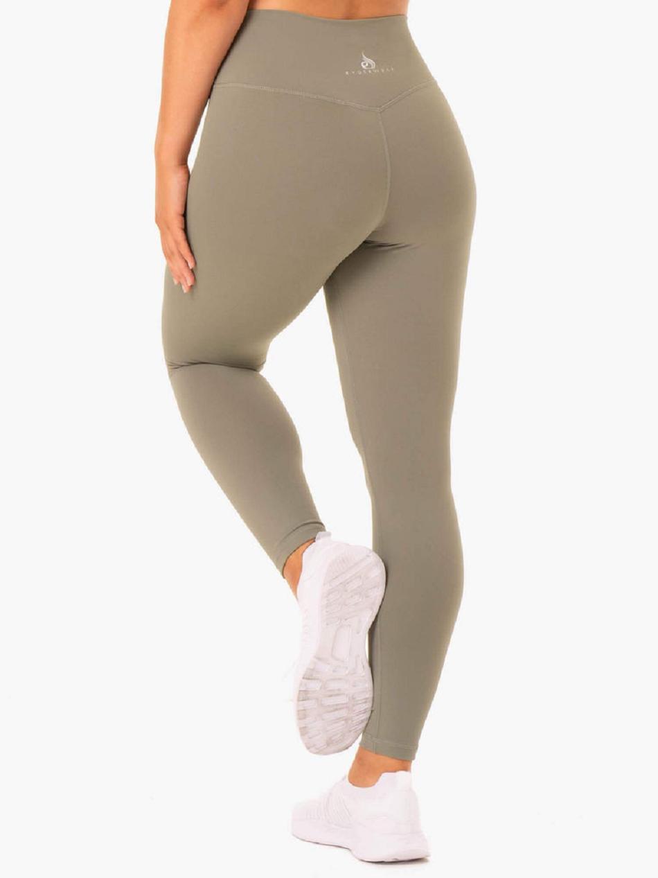 Khaki Women's Ryderwear Base Full Length High Waisted Leggings | REH26908