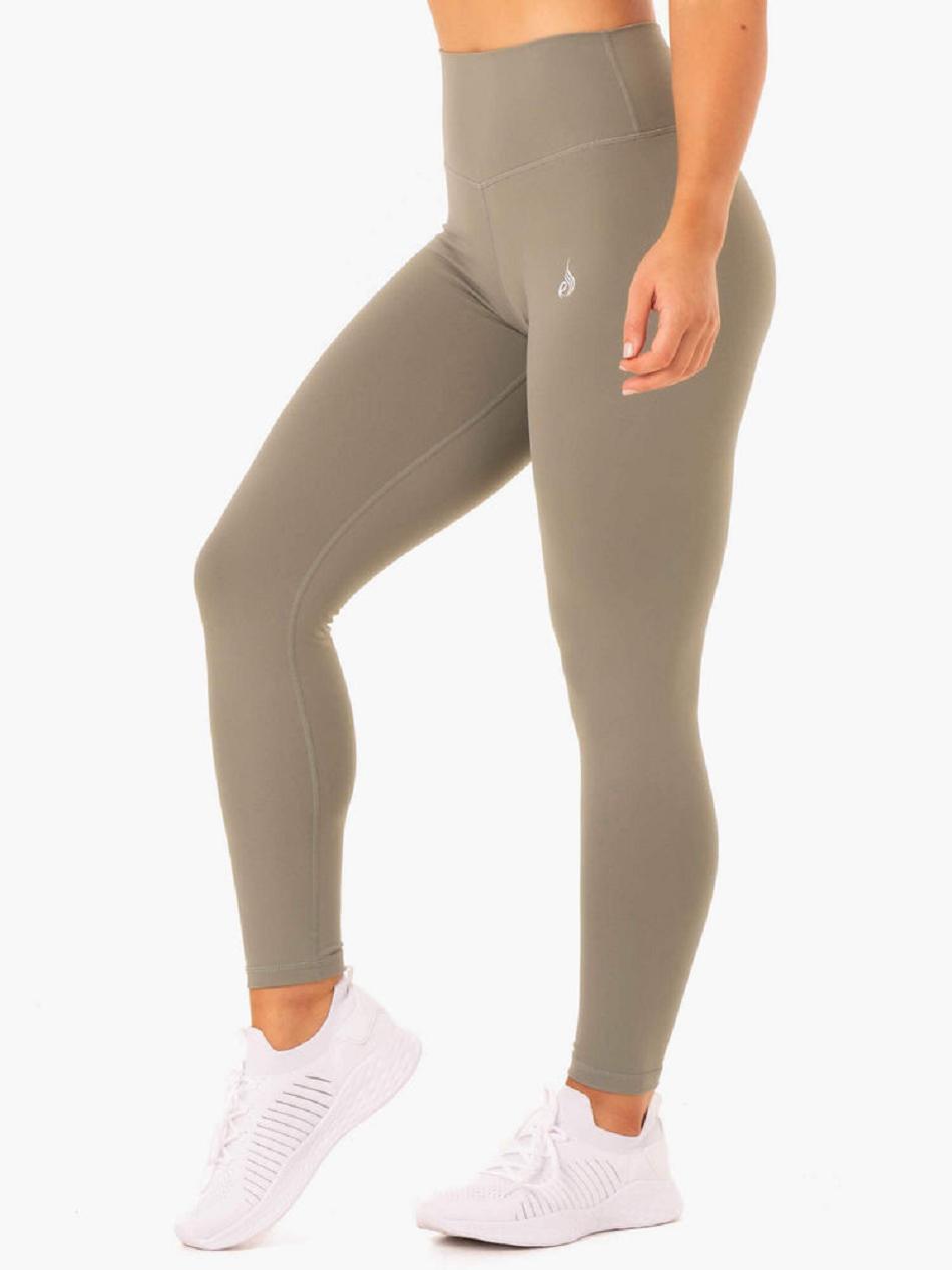 Khaki Women's Ryderwear Base Full Length High Waisted Leggings | REH26908