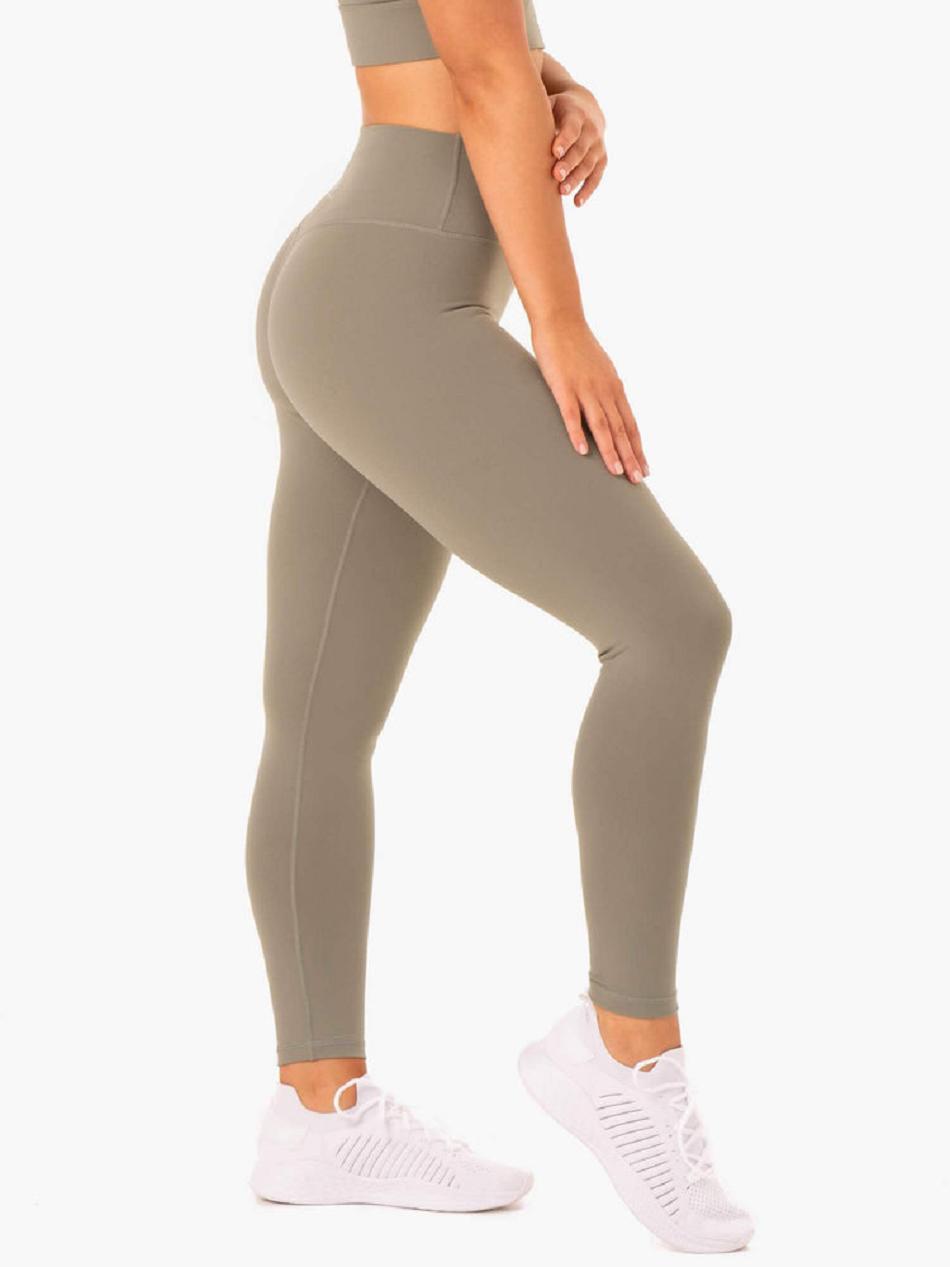 Khaki Women's Ryderwear Base Full Length High Waisted Leggings | REH26908