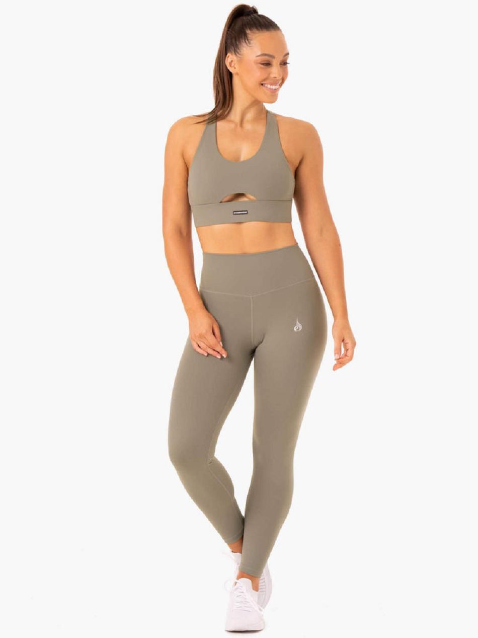 Khaki Women's Ryderwear Base Full Length High Waisted Leggings | REH26908