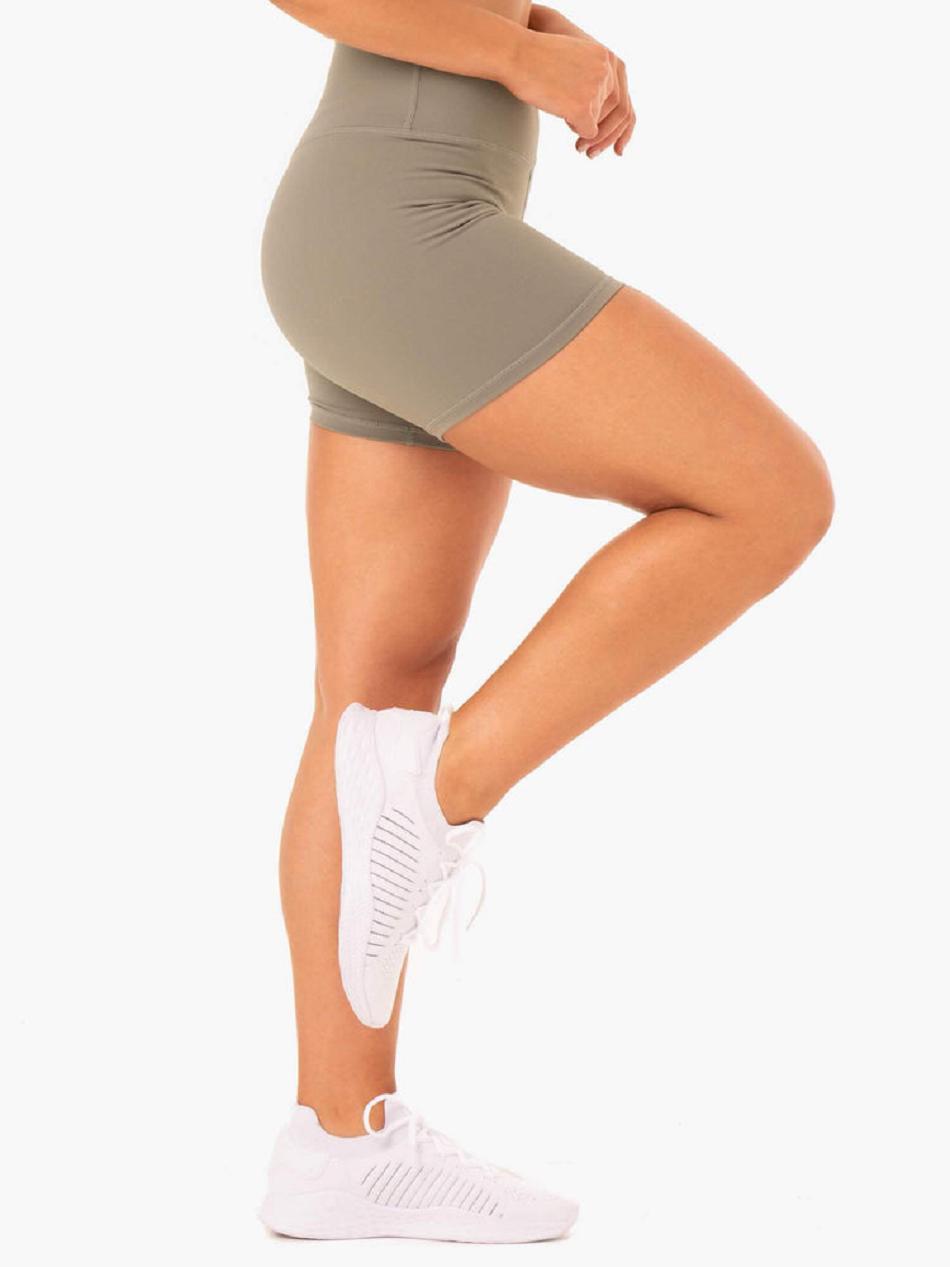 Khaki Women's Ryderwear Base High Waisted Shorts | 65Y5420977