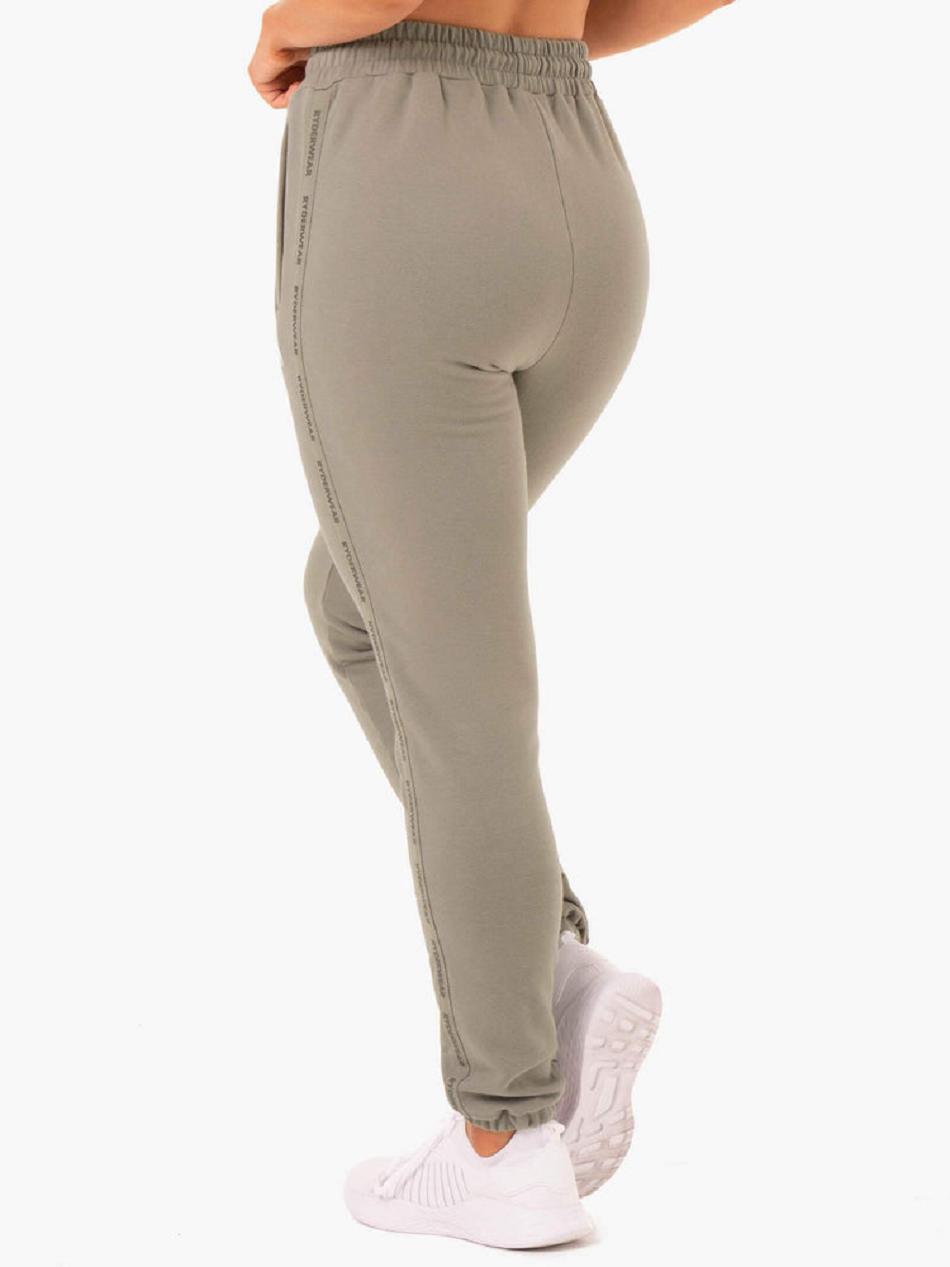 Khaki Women's Ryderwear Base High Waisted Track Pants | 80GA77329