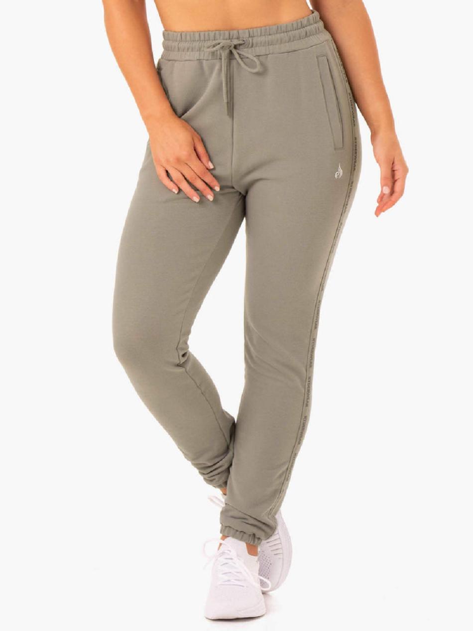 Khaki Women\'s Ryderwear Base High Waisted Track Pants | 80GA77329