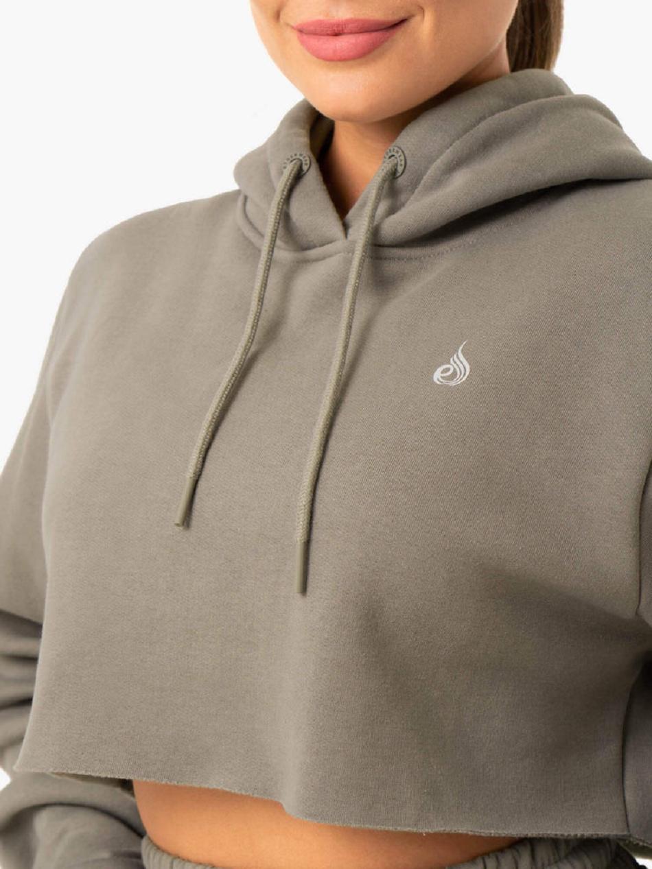 Khaki Women's Ryderwear Base Pullover Hoodie Top | 61YH83458