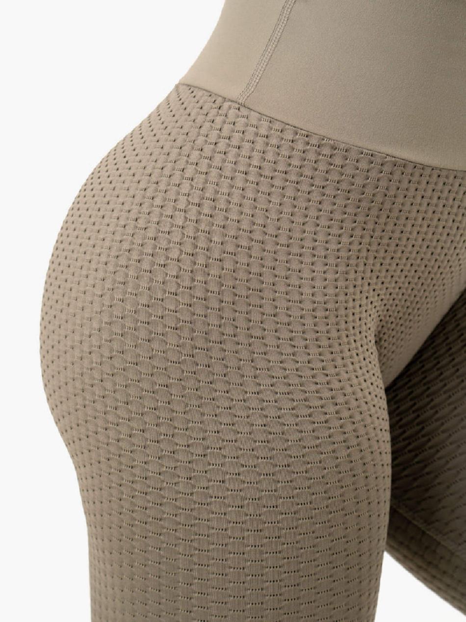 Khaki Women's Ryderwear Honeycomb Scrunch Leggings Seamless | 44RC89884