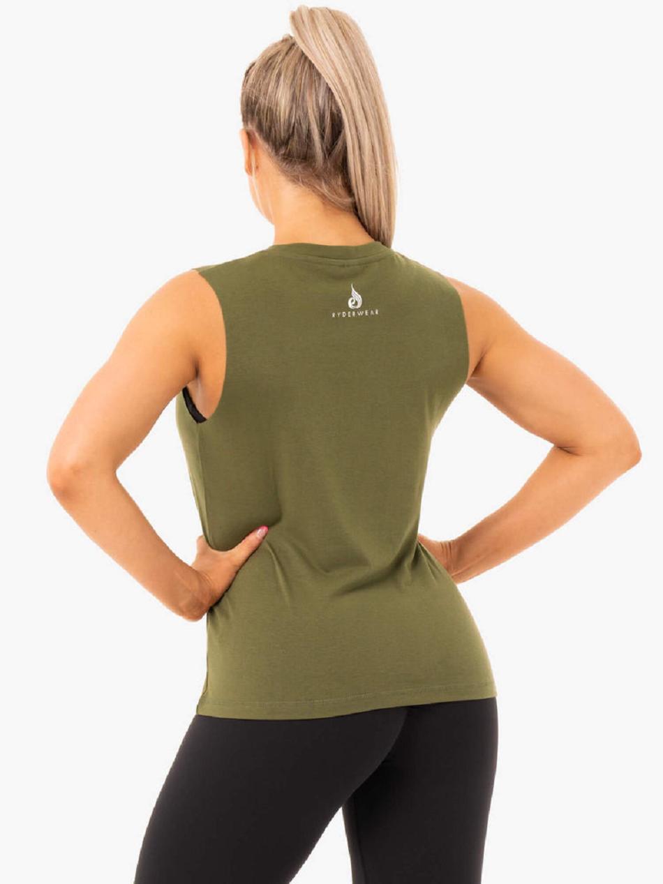 Khaki Women's Ryderwear Ladies Baller Tanks | FG46099