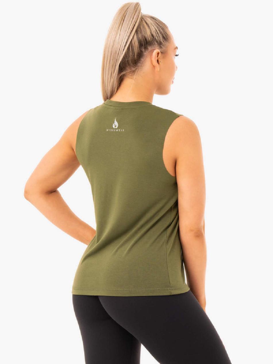 Khaki Women's Ryderwear Ladies Baller Tanks | FG46099