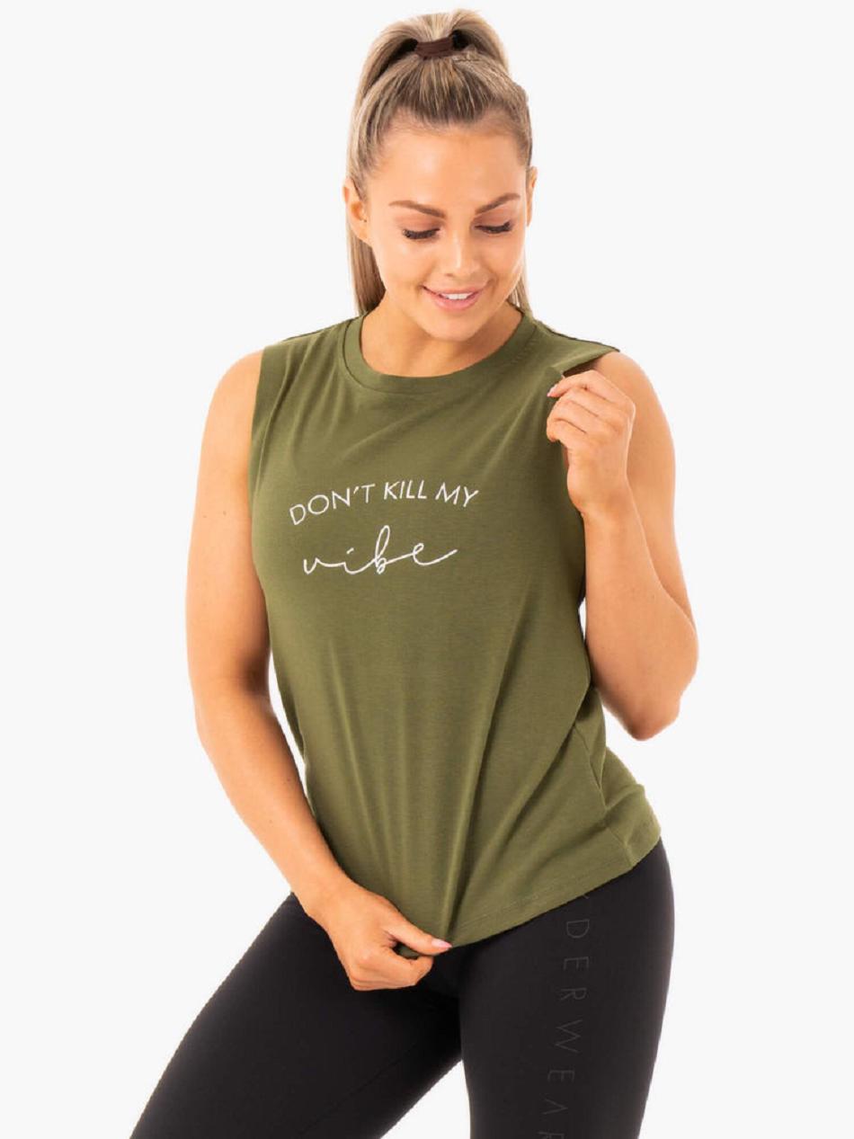 Khaki Women\'s Ryderwear Ladies Baller Tanks | FG46099