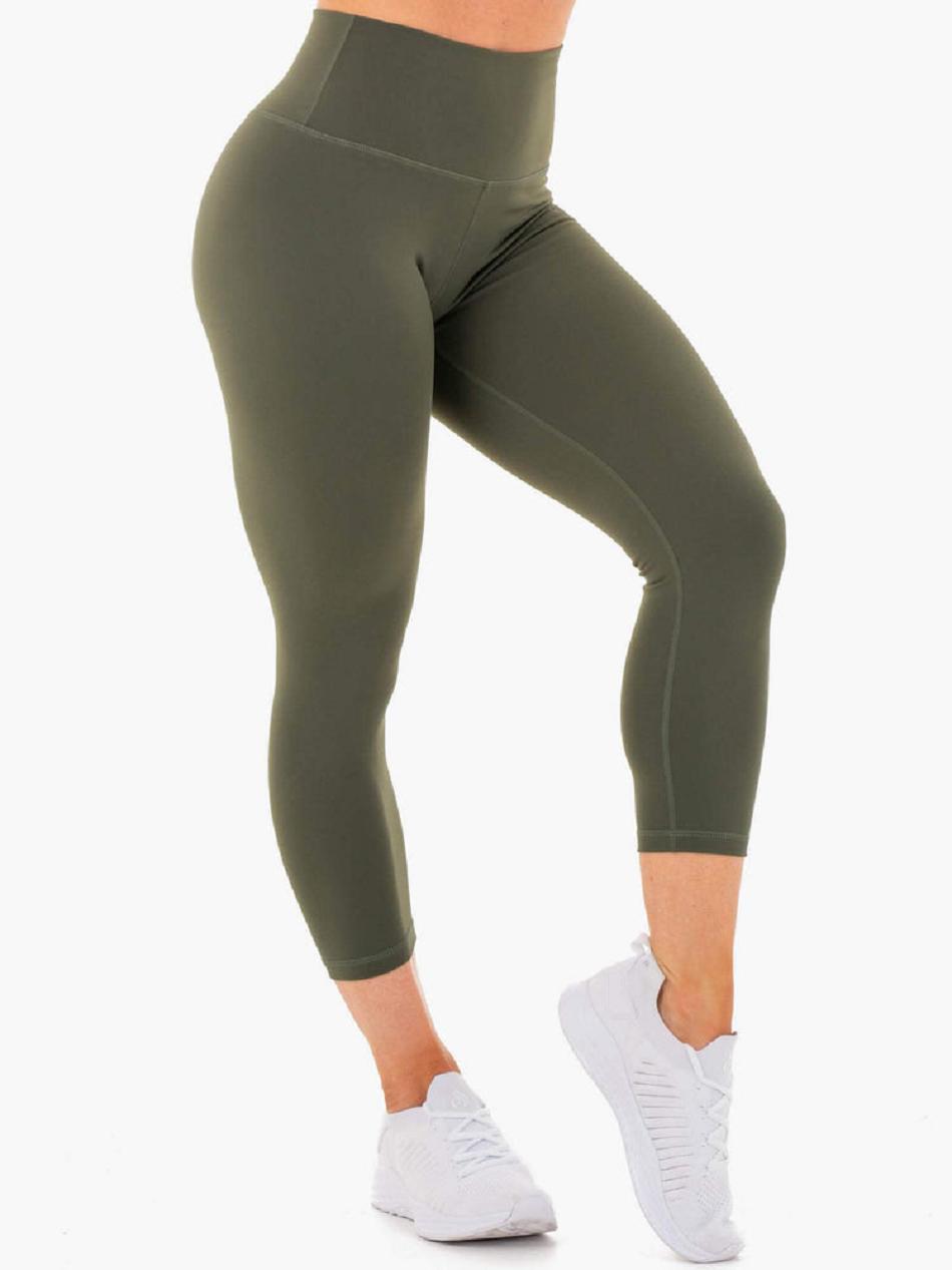 Khaki Women's Ryderwear Motion High Waisted 7/8 Leggings | 77S67389