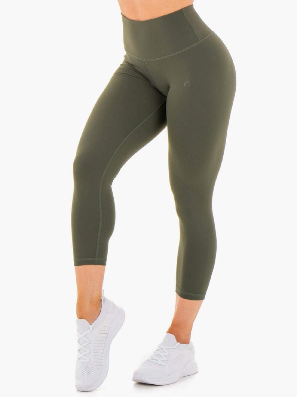 Khaki Women\'s Ryderwear Motion High Waisted 7/8 Leggings | 77S67389