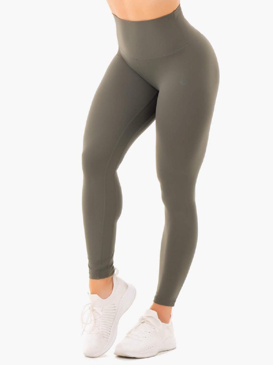 Khaki Women\'s Ryderwear NKD High Waisted Leggings | 46GA20171