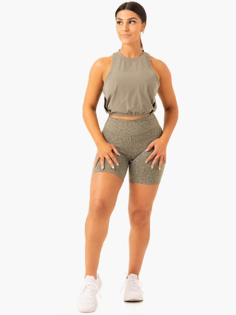 Khaki Women's Ryderwear Rotation Tank Top | MNG90465