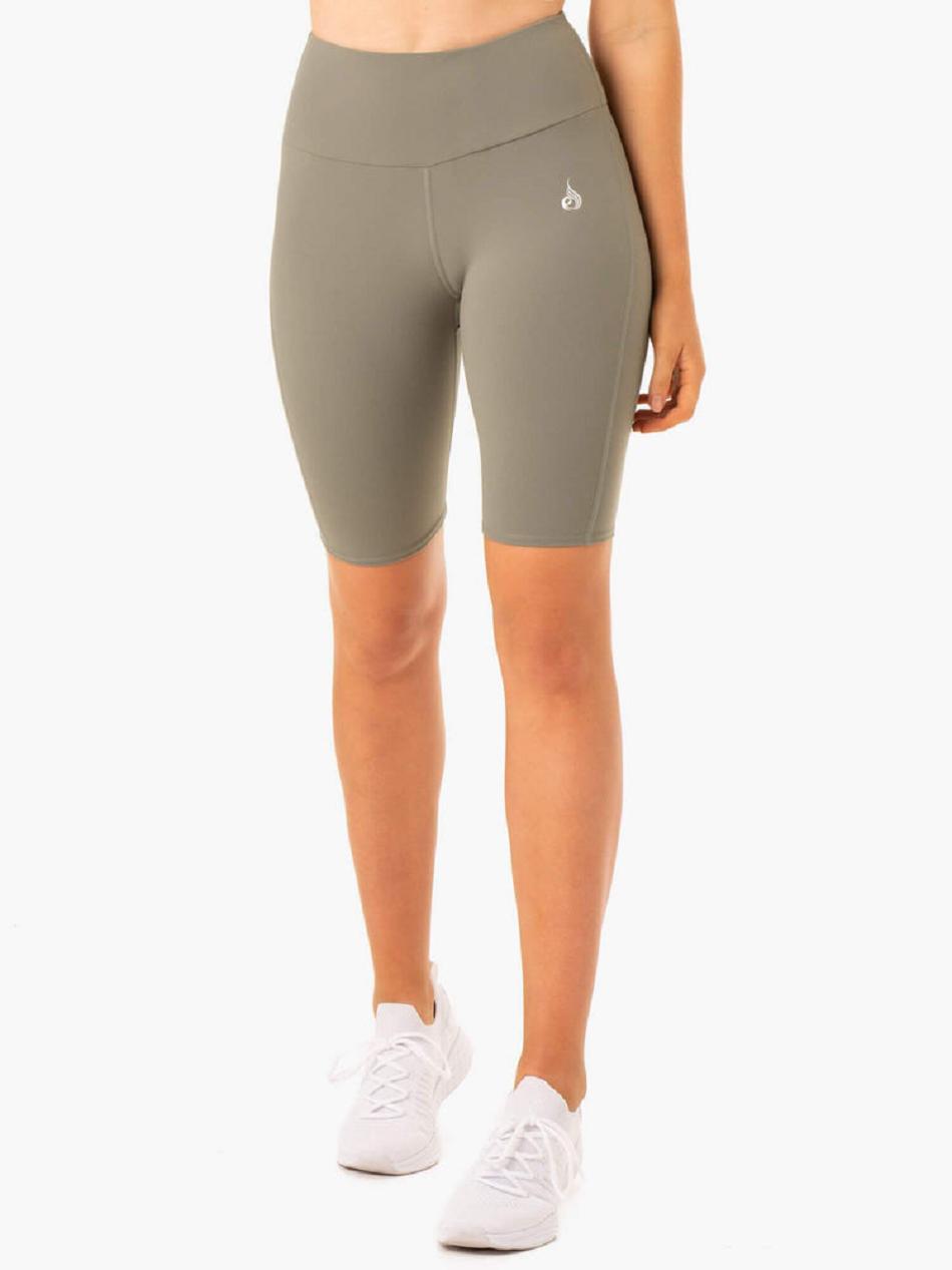 Khaki Women's Ryderwear Staples Bike Shorts Scrunch Bum | XG4499615