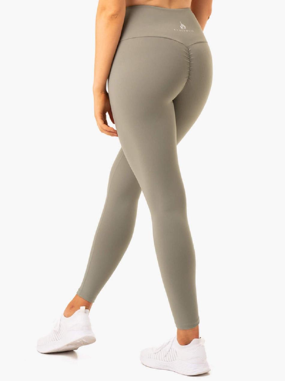 Khaki Women's Ryderwear Staples Leggings Scrunch Bum | 44YH39412