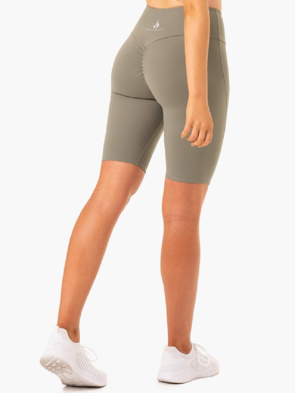 Khaki Women\'s Ryderwear Staples Scrunch Bum Bike Shorts | 123G39243