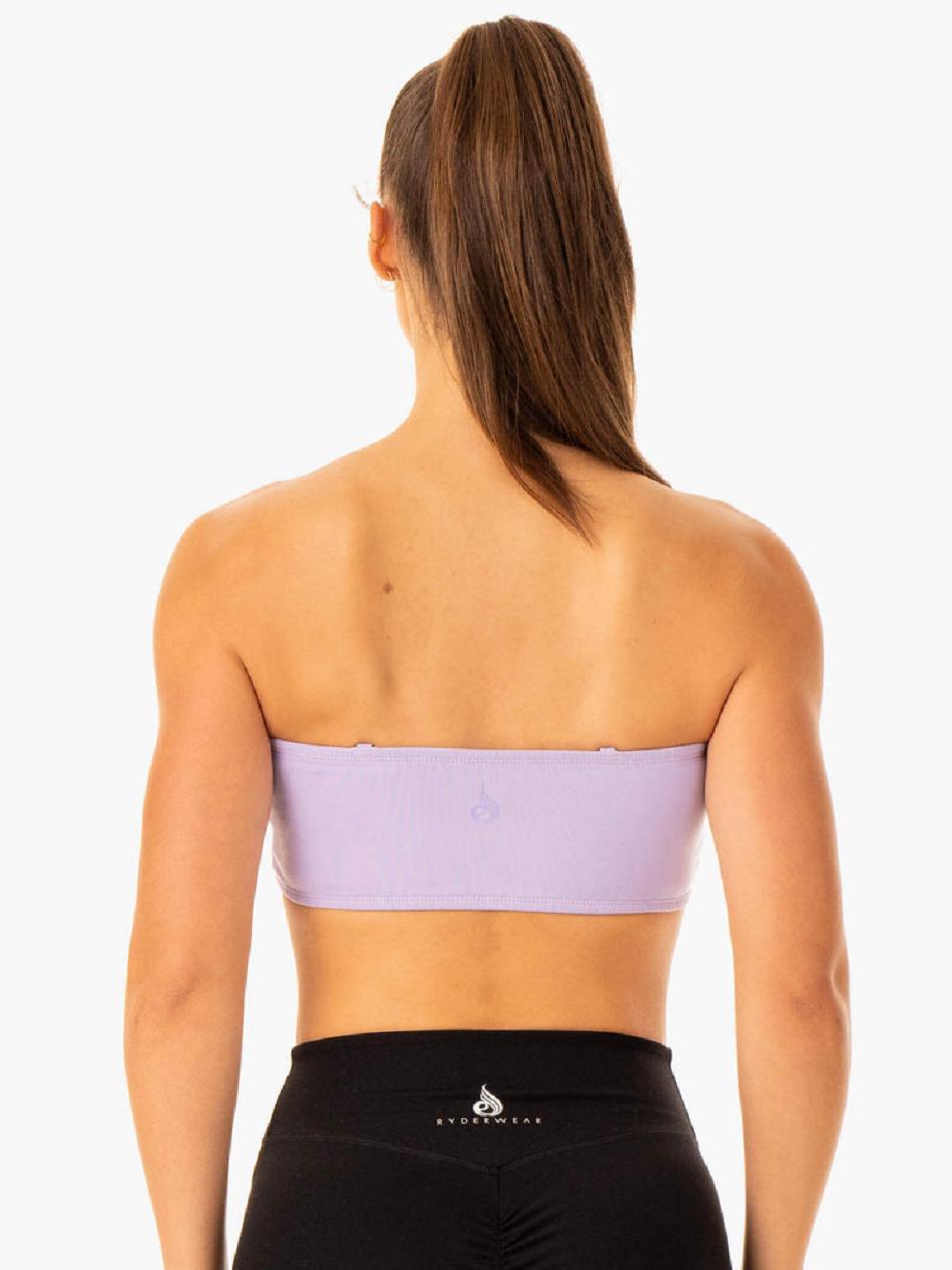 Lavender Women's Ryderwear Convertible Bandeau Sports Bras | RFD56564