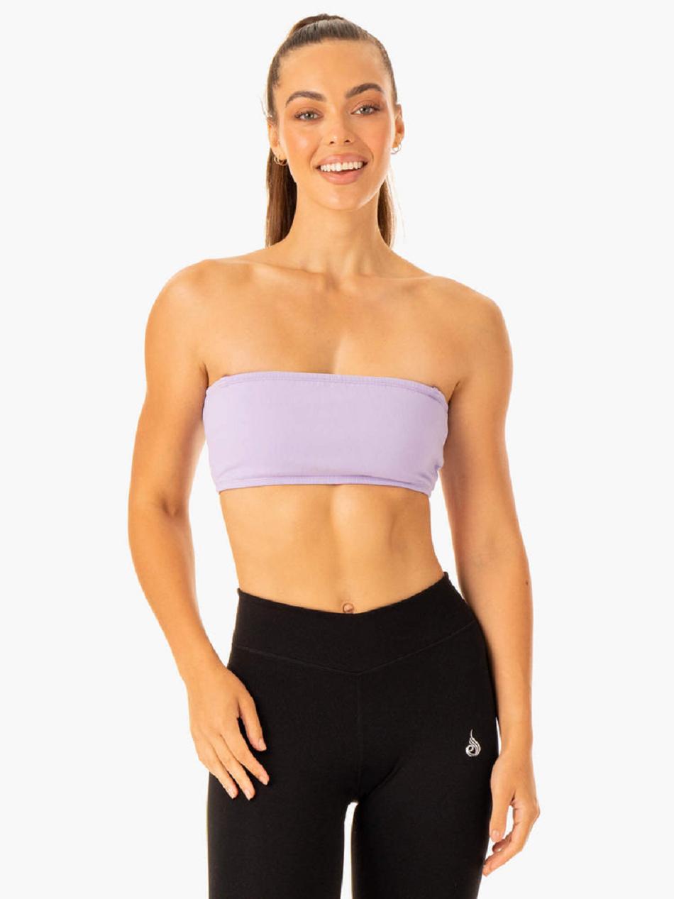 Lavender Women's Ryderwear Convertible Bandeau Sports Bras | RFD56564