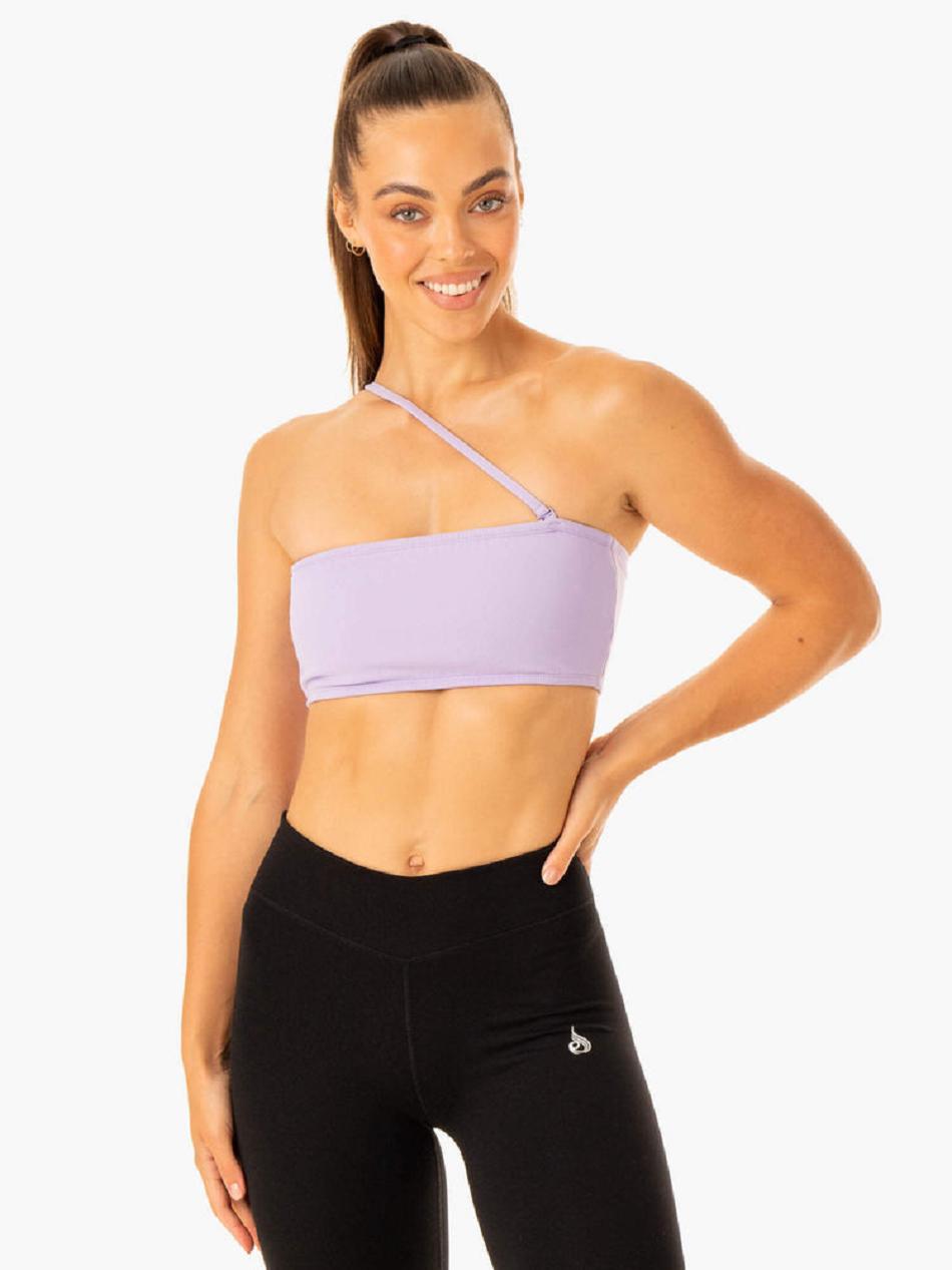 Lavender Women's Ryderwear Convertible Bandeau Sports Bras | RFD56564