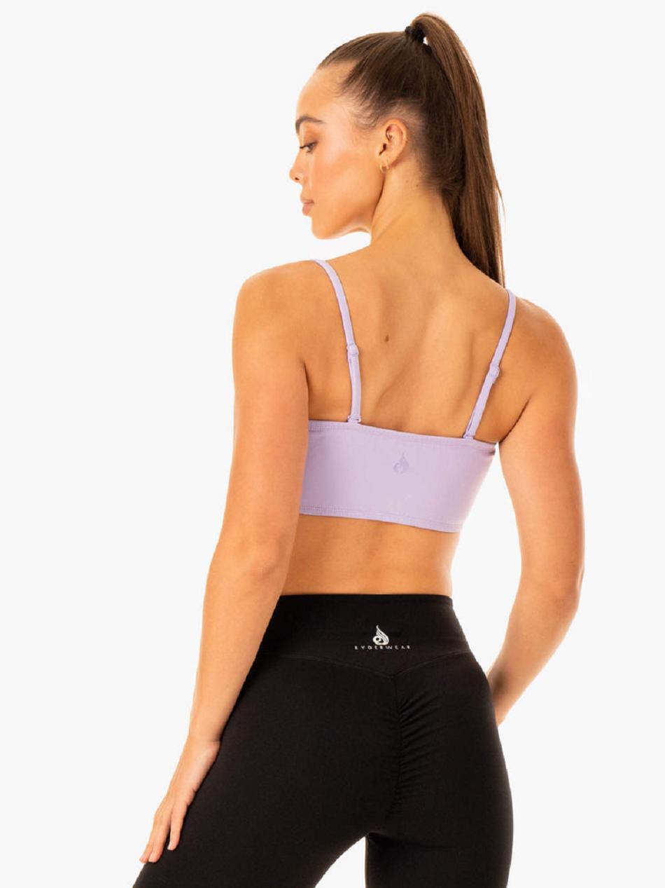 Lavender Women's Ryderwear Convertible Bandeau Sports Bras | RFD56564