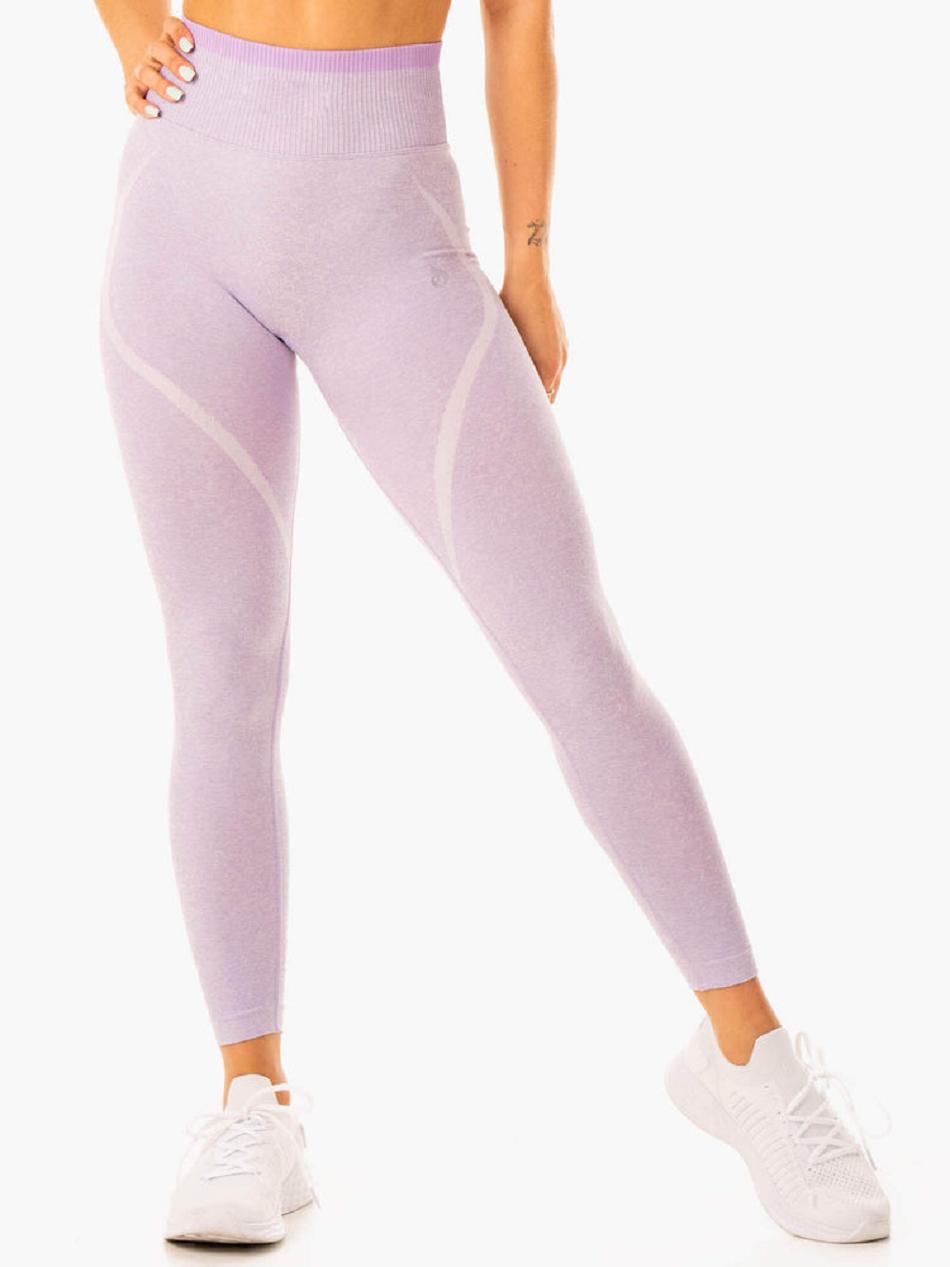 Lavender Women's Ryderwear Excel High Waisted Leggings Seamless | 46YH17625