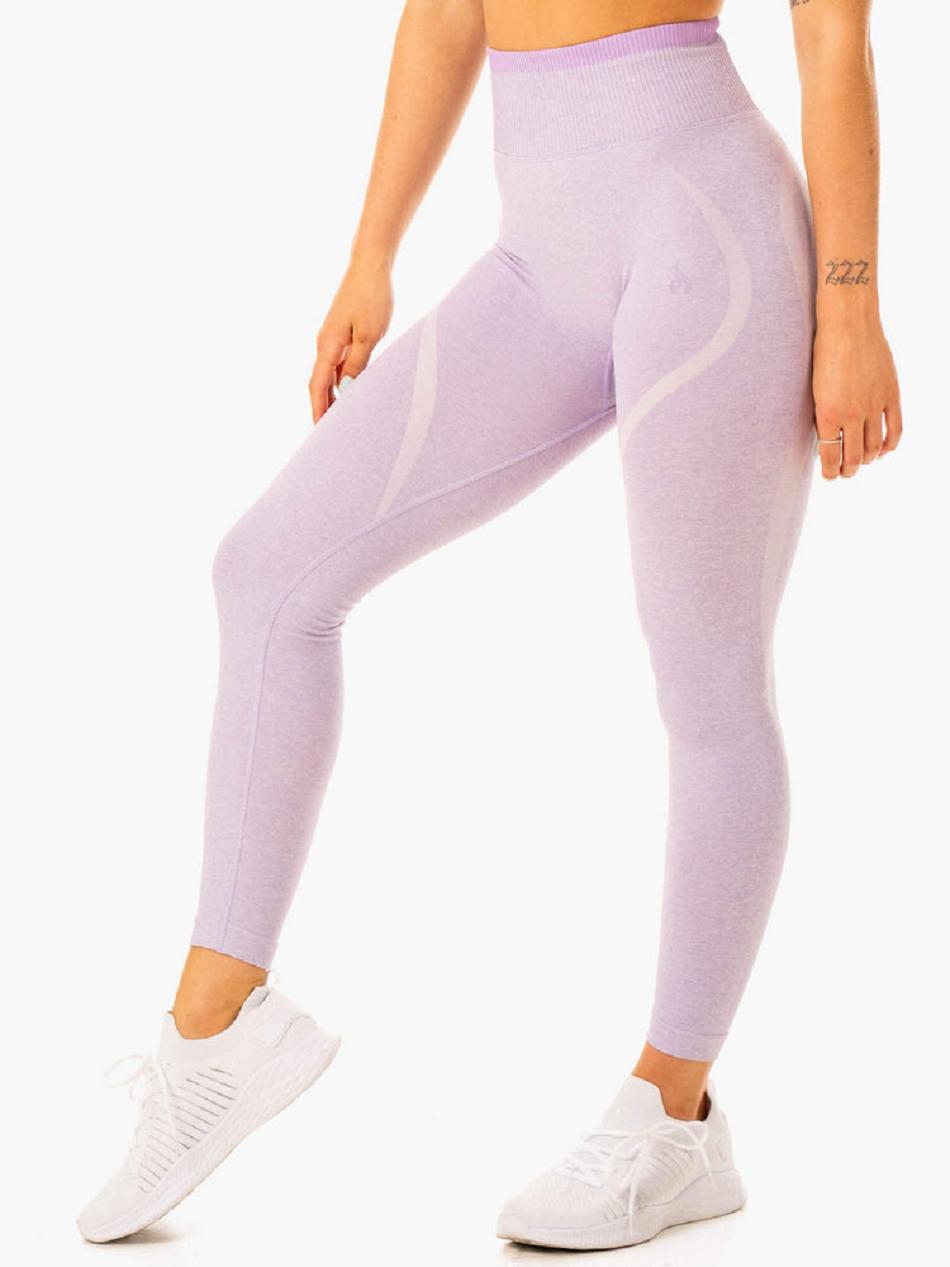 Lavender Women's Ryderwear Excel High Waisted Leggings Seamless | 46YH17625