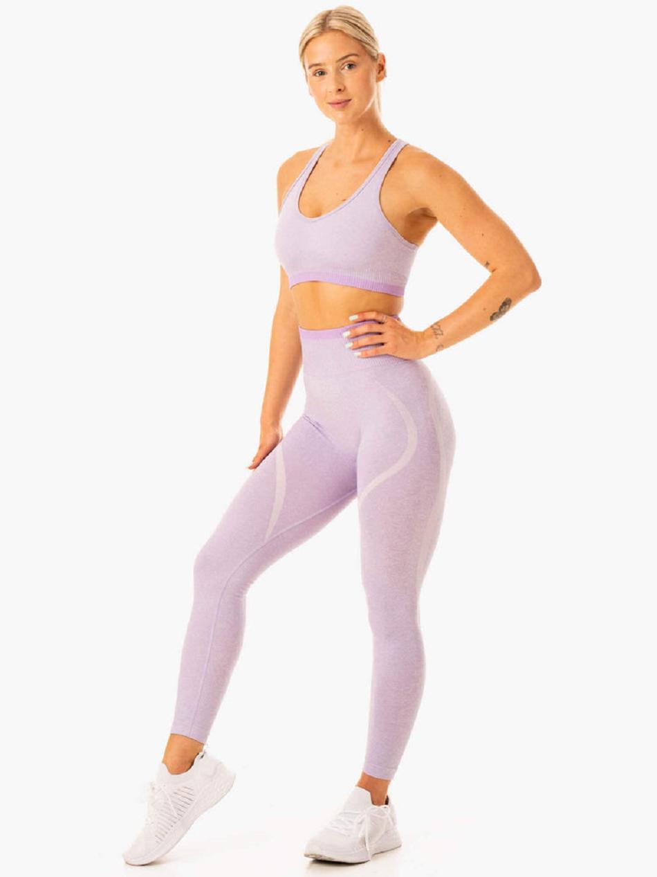 Lavender Women's Ryderwear Excel High Waisted Leggings Seamless | 46YH17625