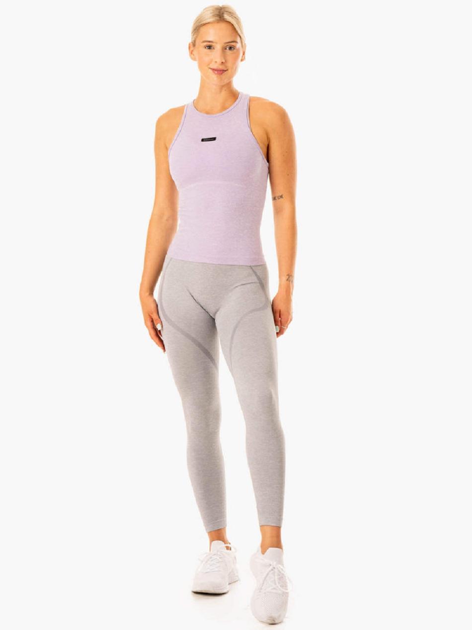 Lavender Women's Ryderwear Excel Mid Length Tank Seamless | 609Y22447