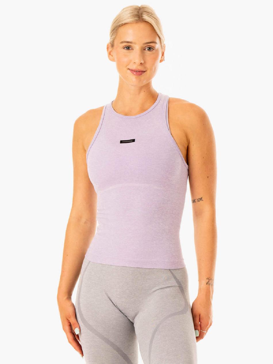 Lavender Women\'s Ryderwear Excel Mid Length Tank Seamless | 609Y22447