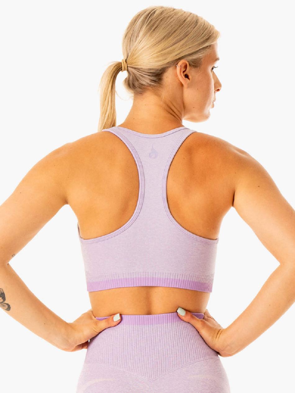 Lavender Women's Ryderwear Excel Seamless Sports Bras | 57HF35412