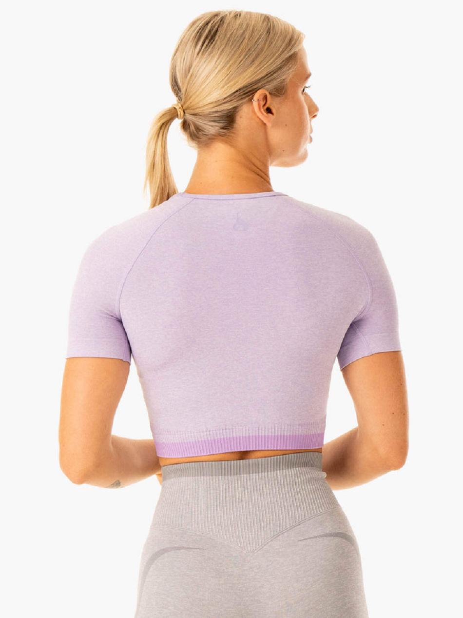 Lavender Women's Ryderwear Excel Seamless T-shirt | 73JF58795