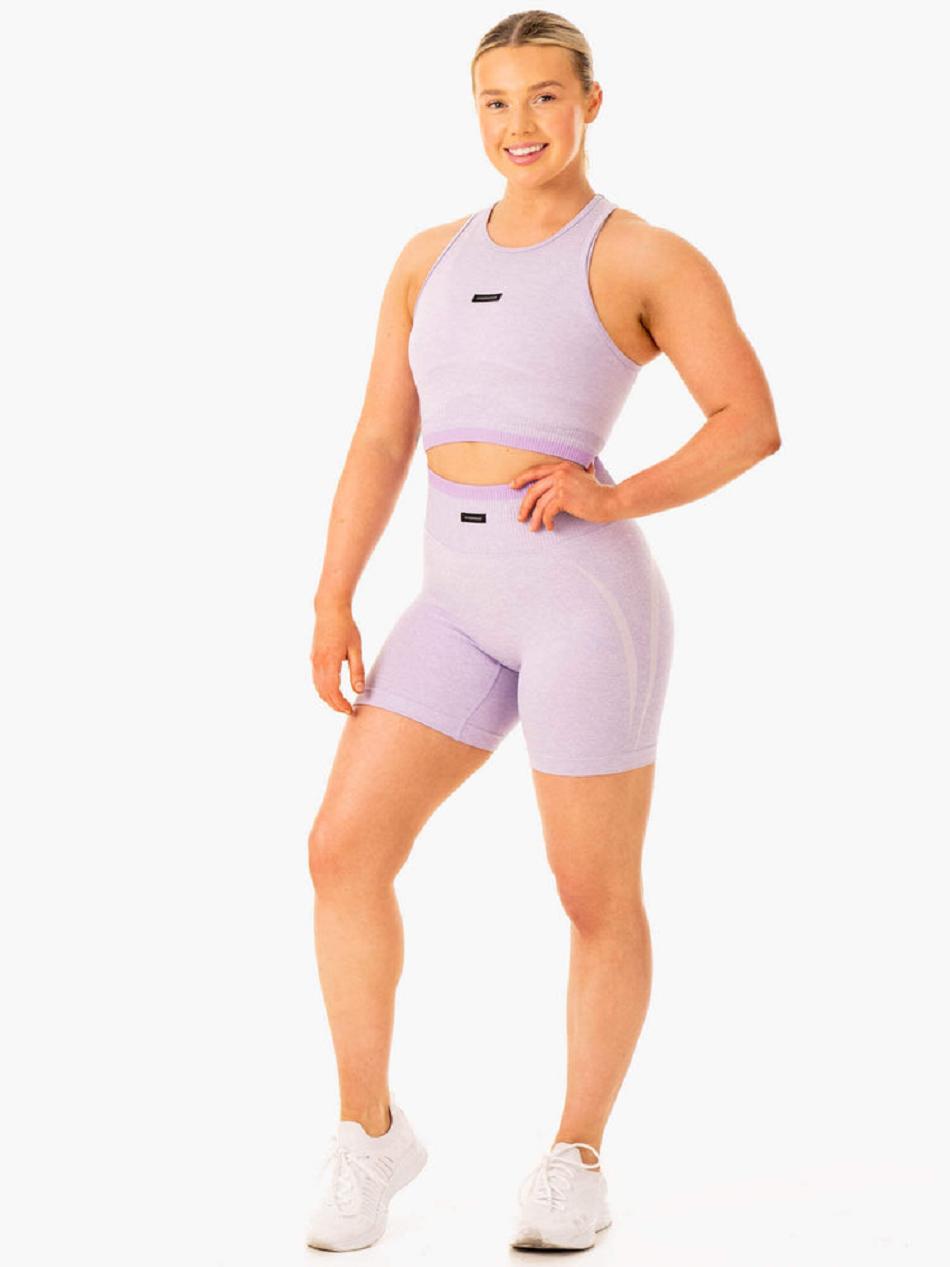 Lavender Women's Ryderwear Excel Seamless Tanks | DS6565688