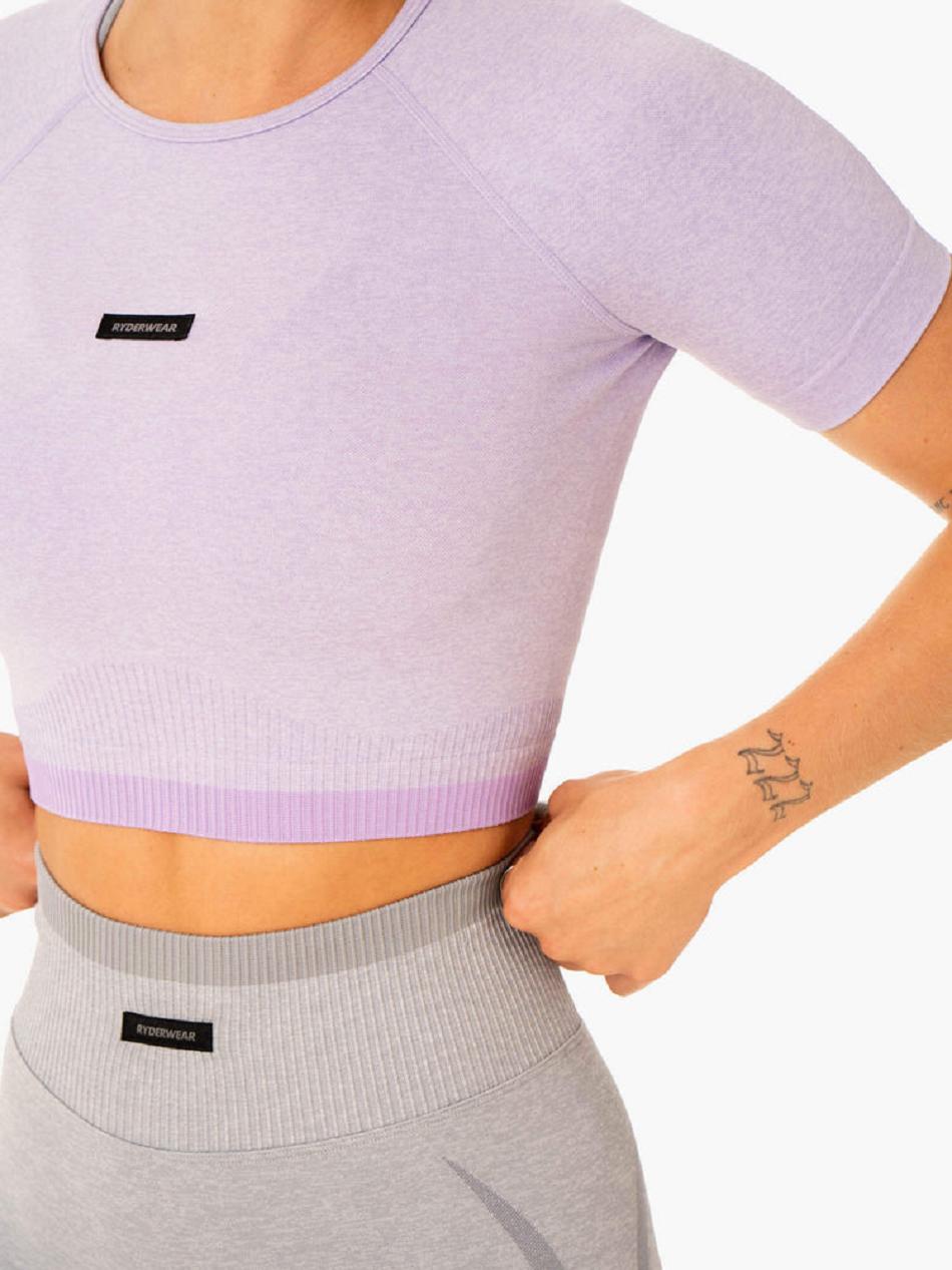 Lavender Women's Ryderwear Excel T-Shirt Seamless | NF4572771