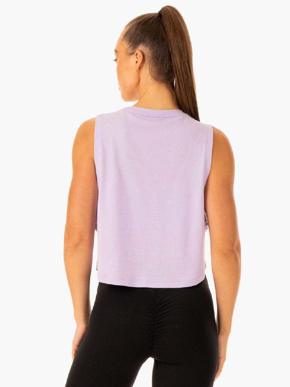 Lavender Women's Ryderwear Flow Scoop Tank Top | 5G6147406