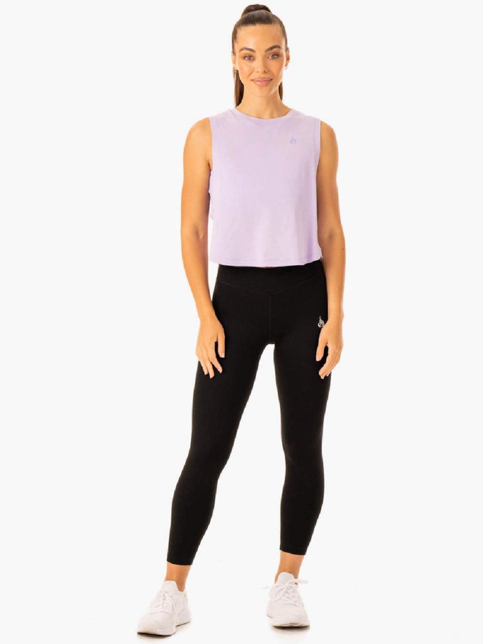 Lavender Women's Ryderwear Flow Scoop Tank Top | 5G6147406