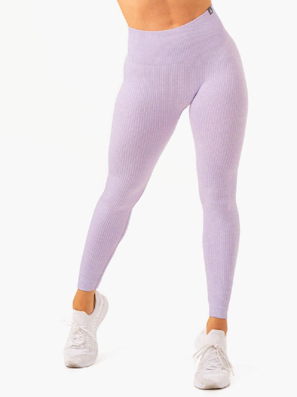 Lavender Women's Ryderwear Rib Leggings Seamless | NF4284348