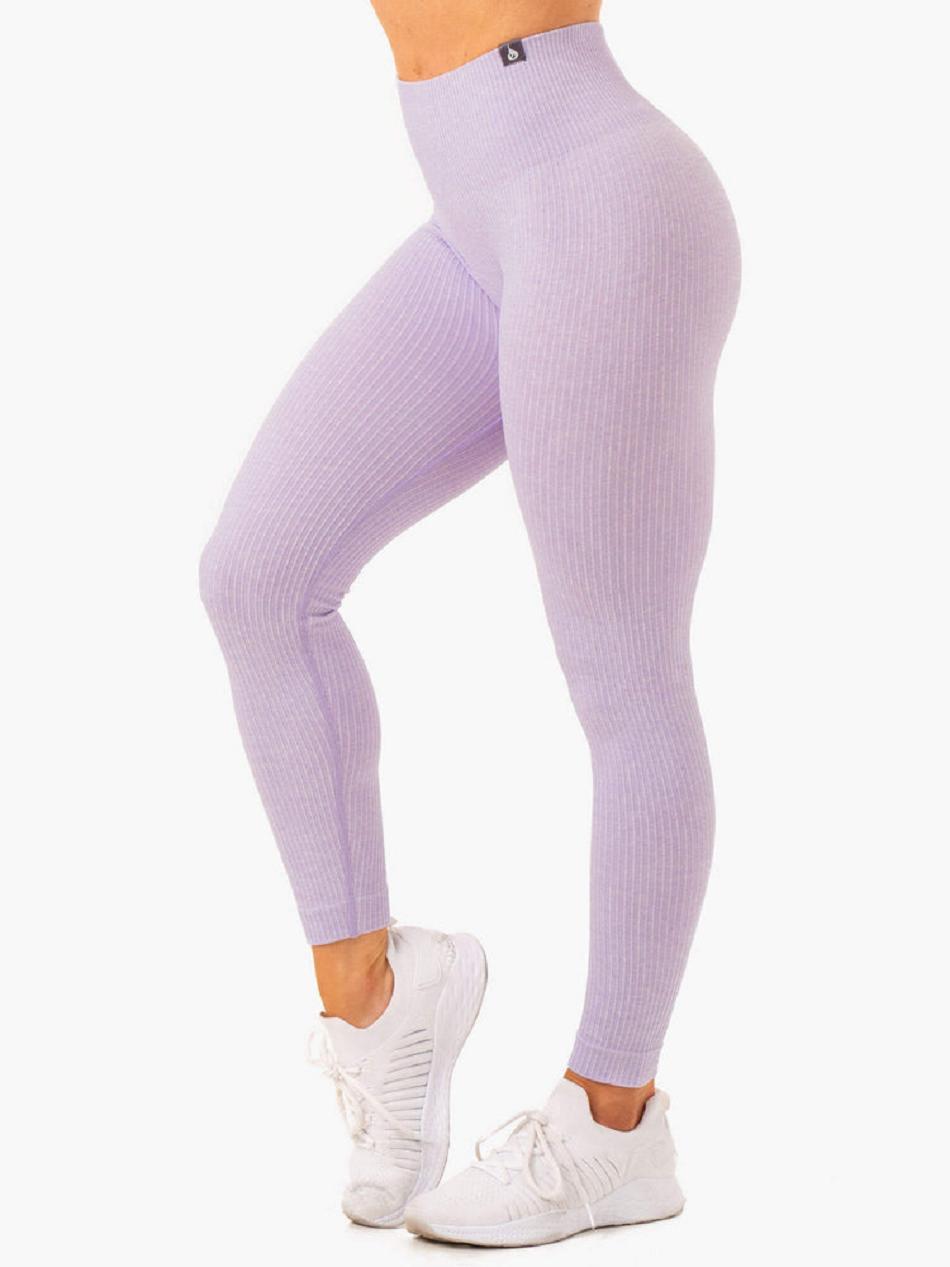 Lavender Women\'s Ryderwear Rib Leggings Seamless | NF4284348