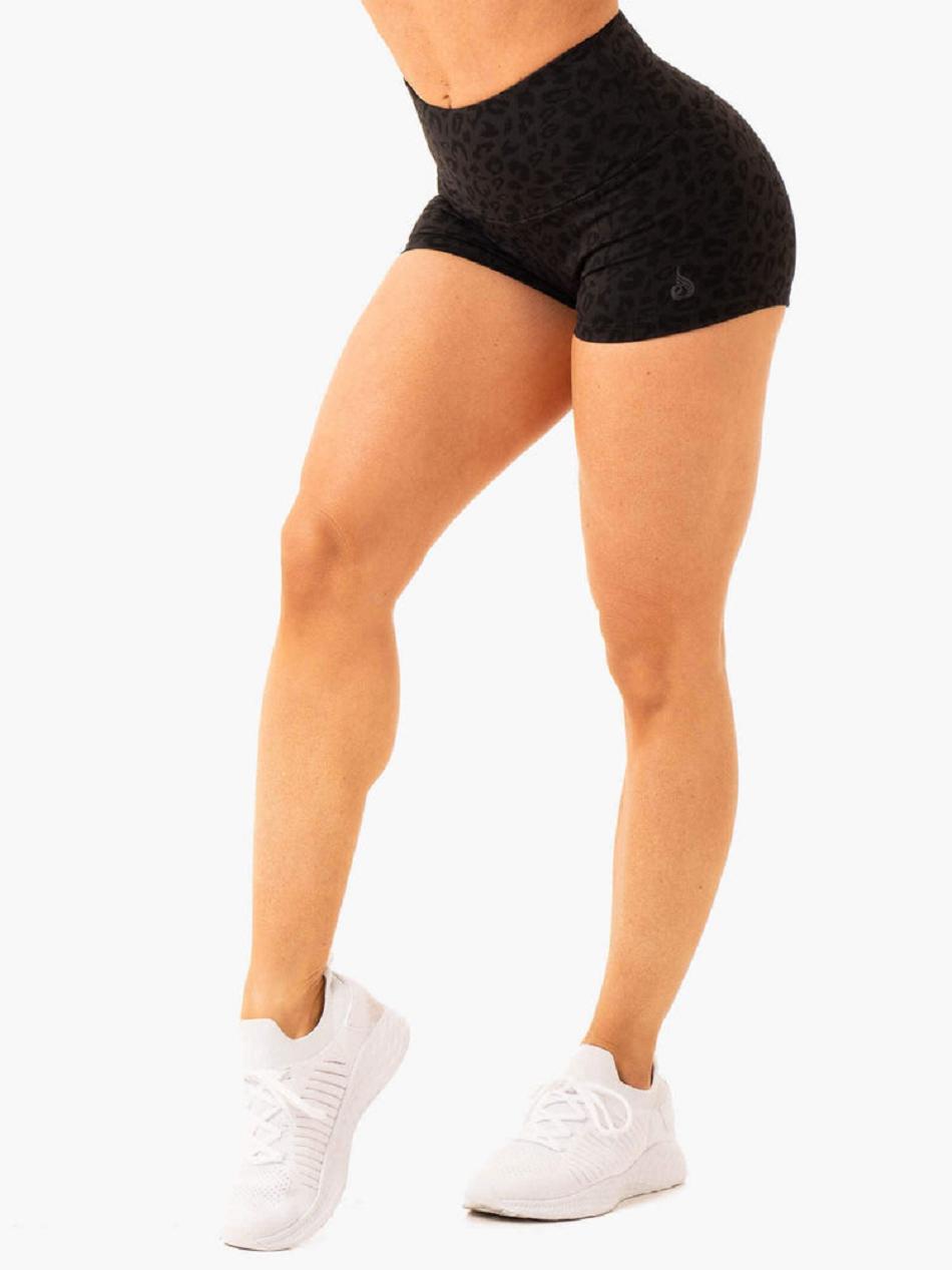 Leopard / Black Women's Ryderwear Adapt High Waisted Shorts Scrunch Bum | 43RT34739