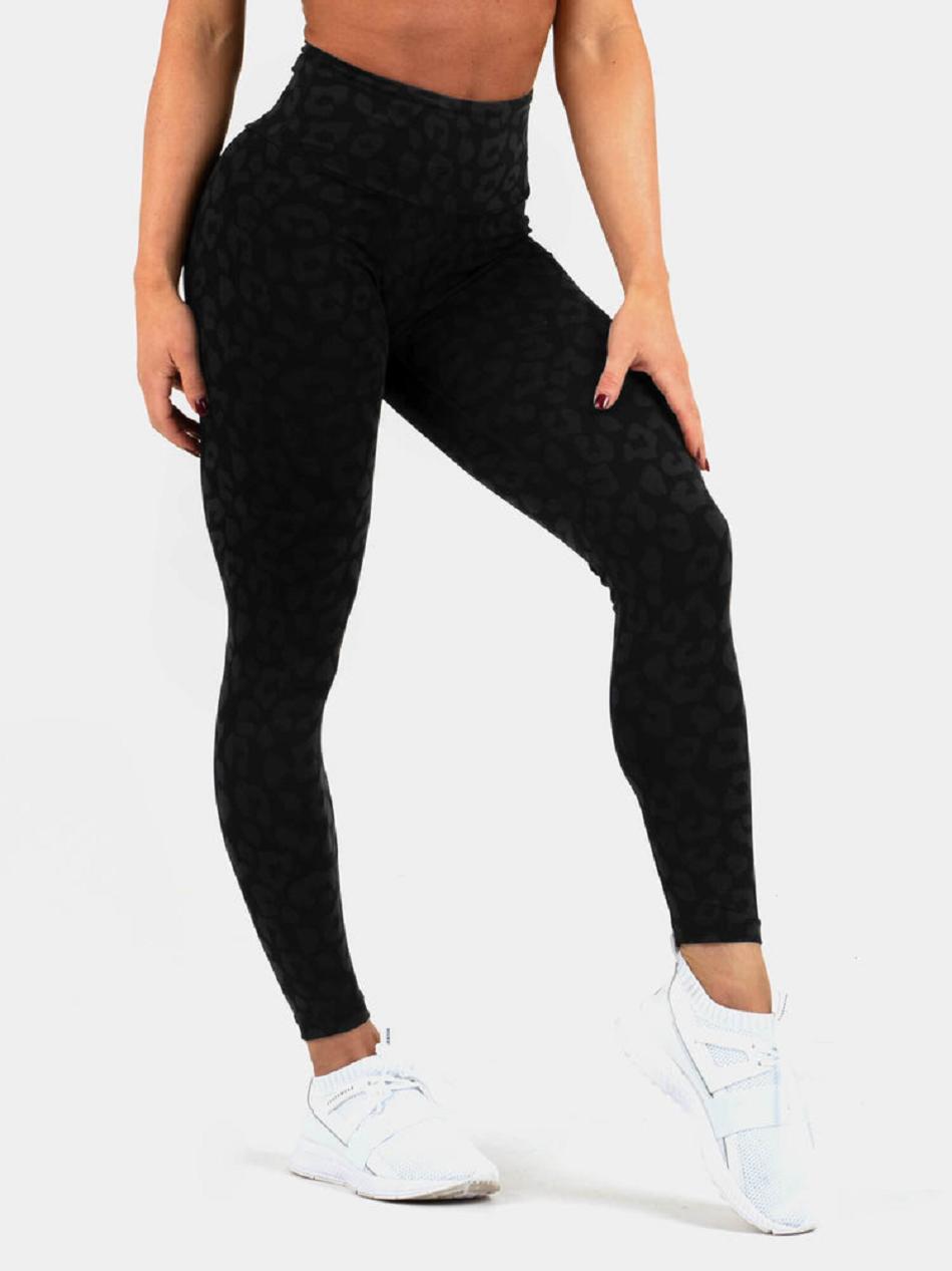 Leopard / Black Women's Ryderwear Instinct Scrunch Bum Leggings | 39EW80302