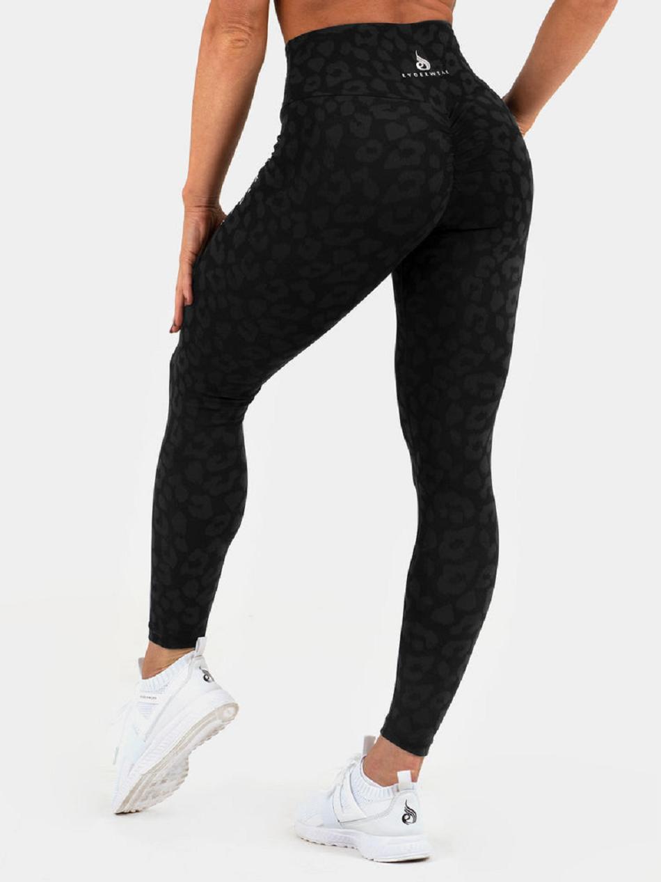 Leopard / Black Women\'s Ryderwear Instinct Scrunch Bum Leggings | 39EW80302