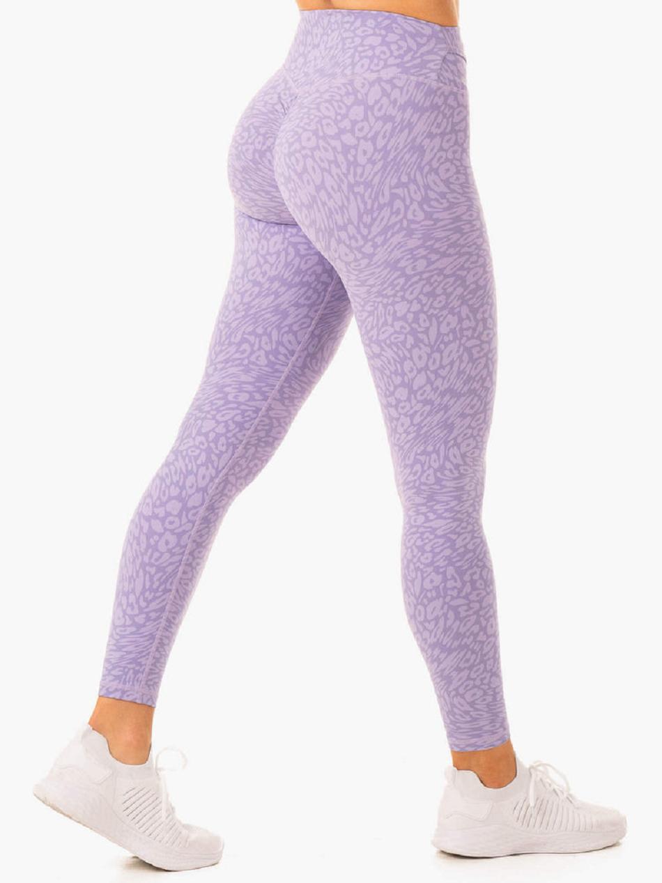 Leopard Women\'s Ryderwear Rotation High Waisted Leggings Scrunch Bum | 137F45779