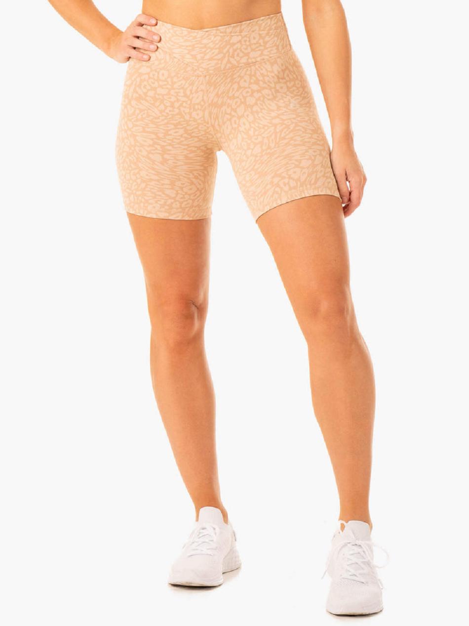 Leopard Women\'s Ryderwear Rotation High Waisted Scrunch Shorts | 53YF71437