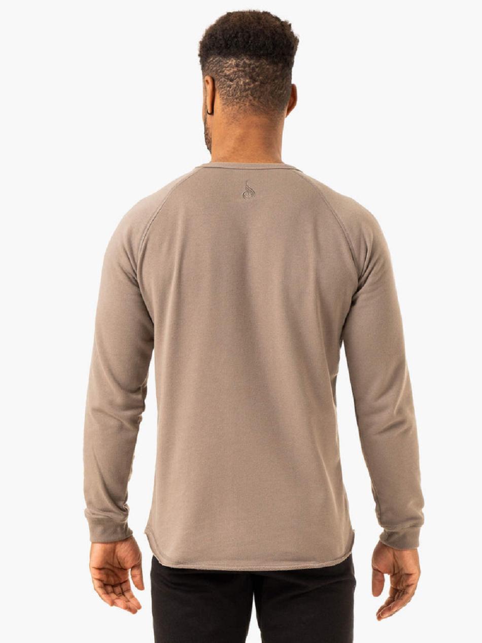 Light Brown Men's Ryderwear Overdrive Crew Neck Top | TNTY98197